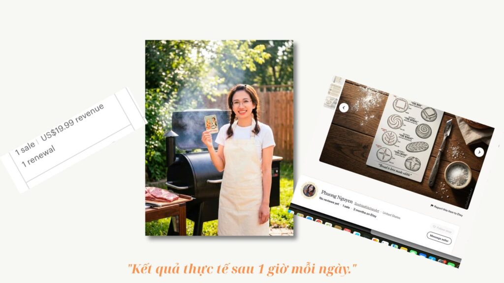 kiếm tiền online khi đi làm - đơn hàng Etsy đầu tiên